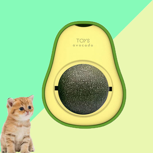 Avocado Catnip Delight: 360° Rotating Multifunctional Toy for Your Feline Friend!