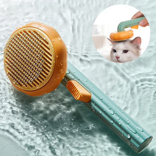 Effortless Grooming: Handheld Self-Cleaning Steel Wire Brush - A Pet Hair Removal Essential!