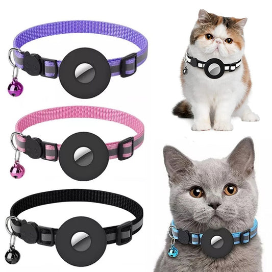 Keep Your Pets Safe: Waterproof Reflective Holder Case for Airtags - Protect Your Furry Friends with a Nylon Collar!