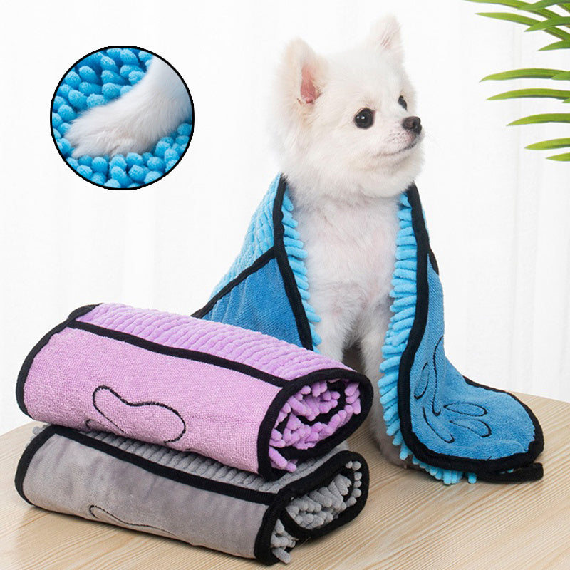 Wrap Your Pets in Luxury: Super Absorbent Microfiber Bath Towels for Dogs and Cats - Quick-Drying, Ultra-Soft Pet Pampering!